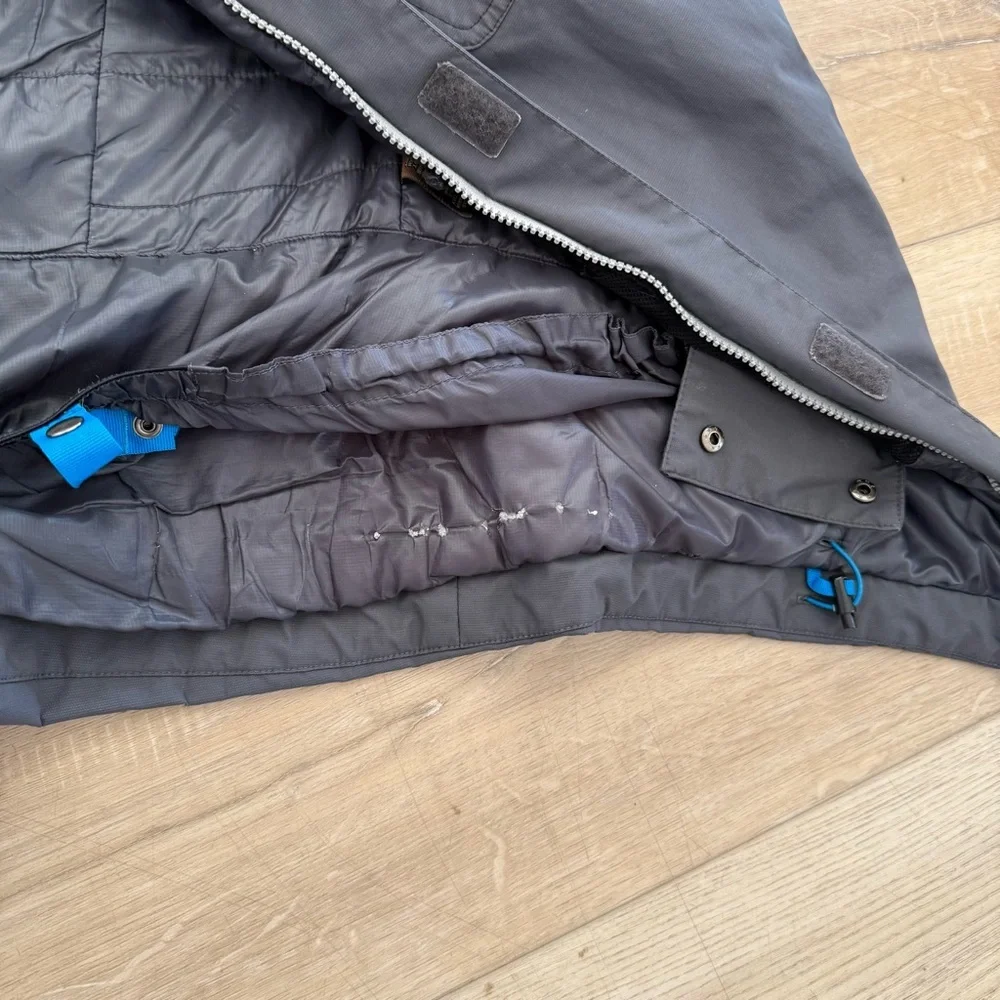 Field Gear Blk/Gray Winter Hooded‎ Full Zip Water-Resistant Jacket Insulated Lrg